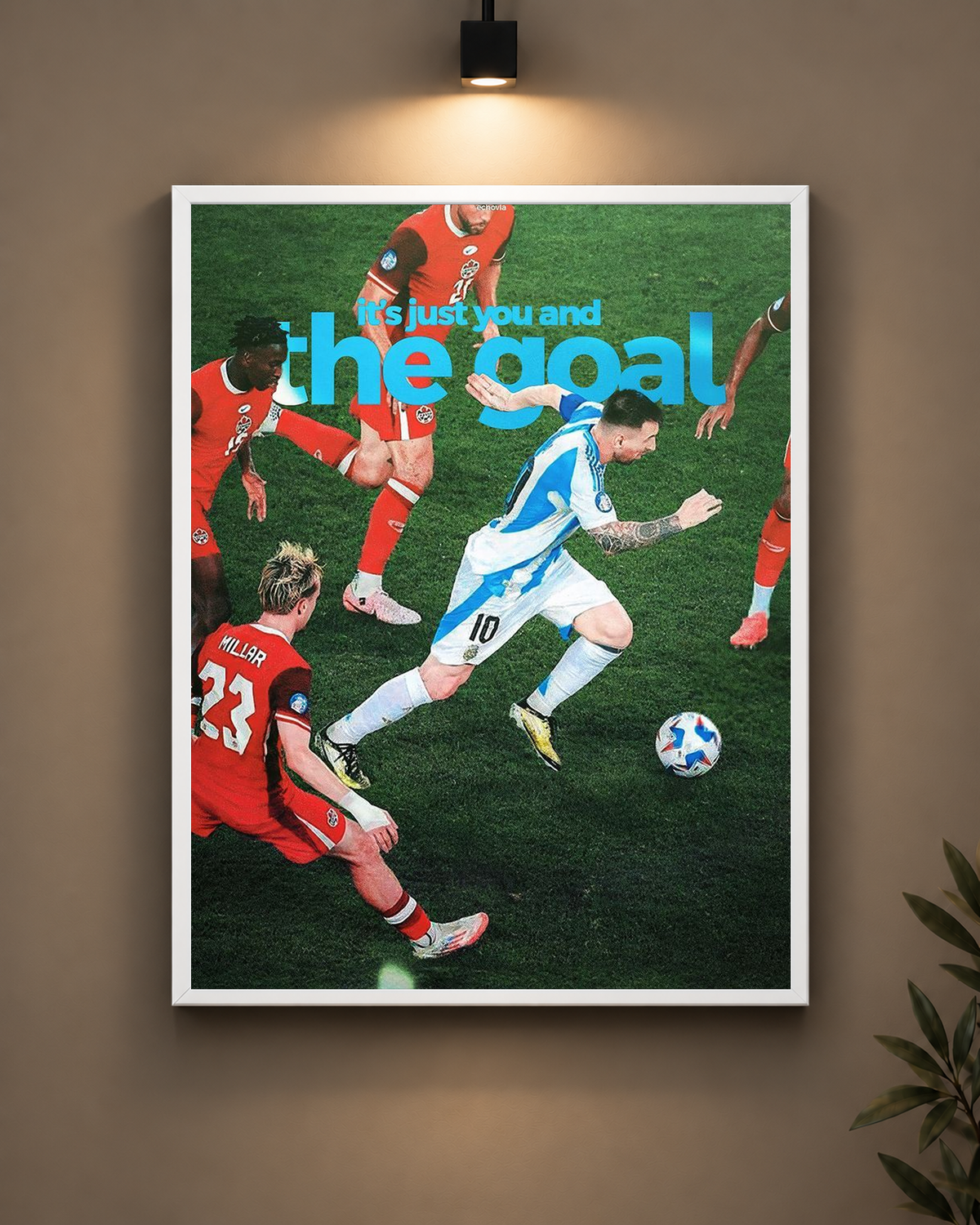 Messi You And The Goal Frame in white frame - PrintIt