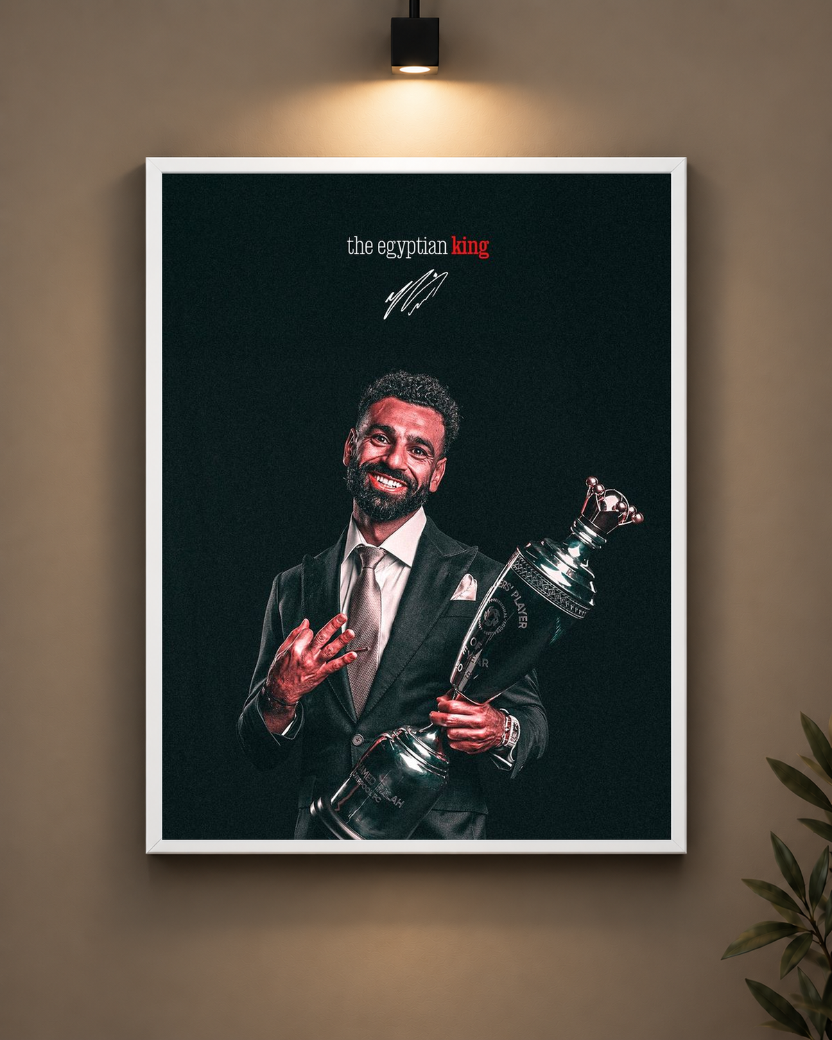 Salah Egyptian King Frame in white frame - PrintIt