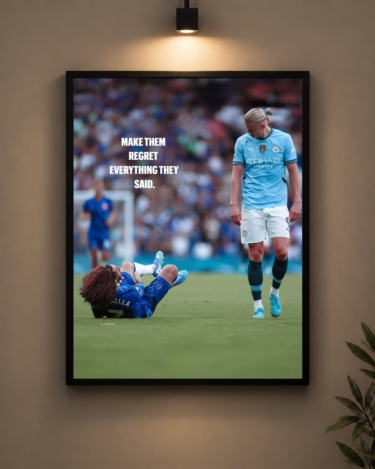 Haaland Make Them Regret Frame in black frame - PrintIt
