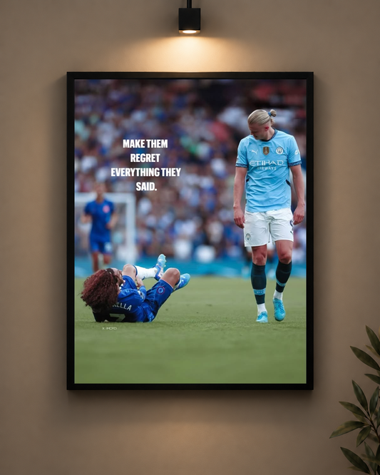 Haaland Make Them Regret Frame in black frame - PrintIt