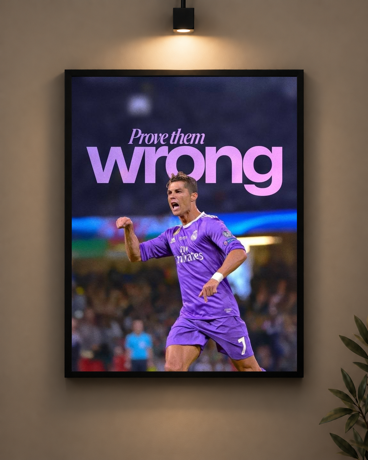 Ronaldo Prove Them Wrong Frame in black frame - PrintIt