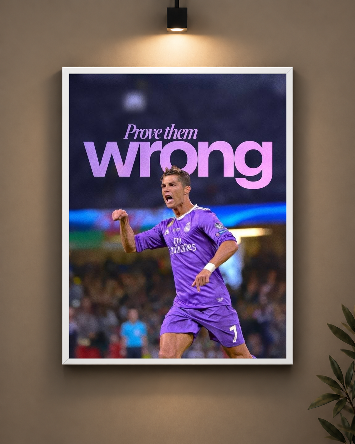 Ronaldo Prove Them Wrong Frame in white frame - PrintIt