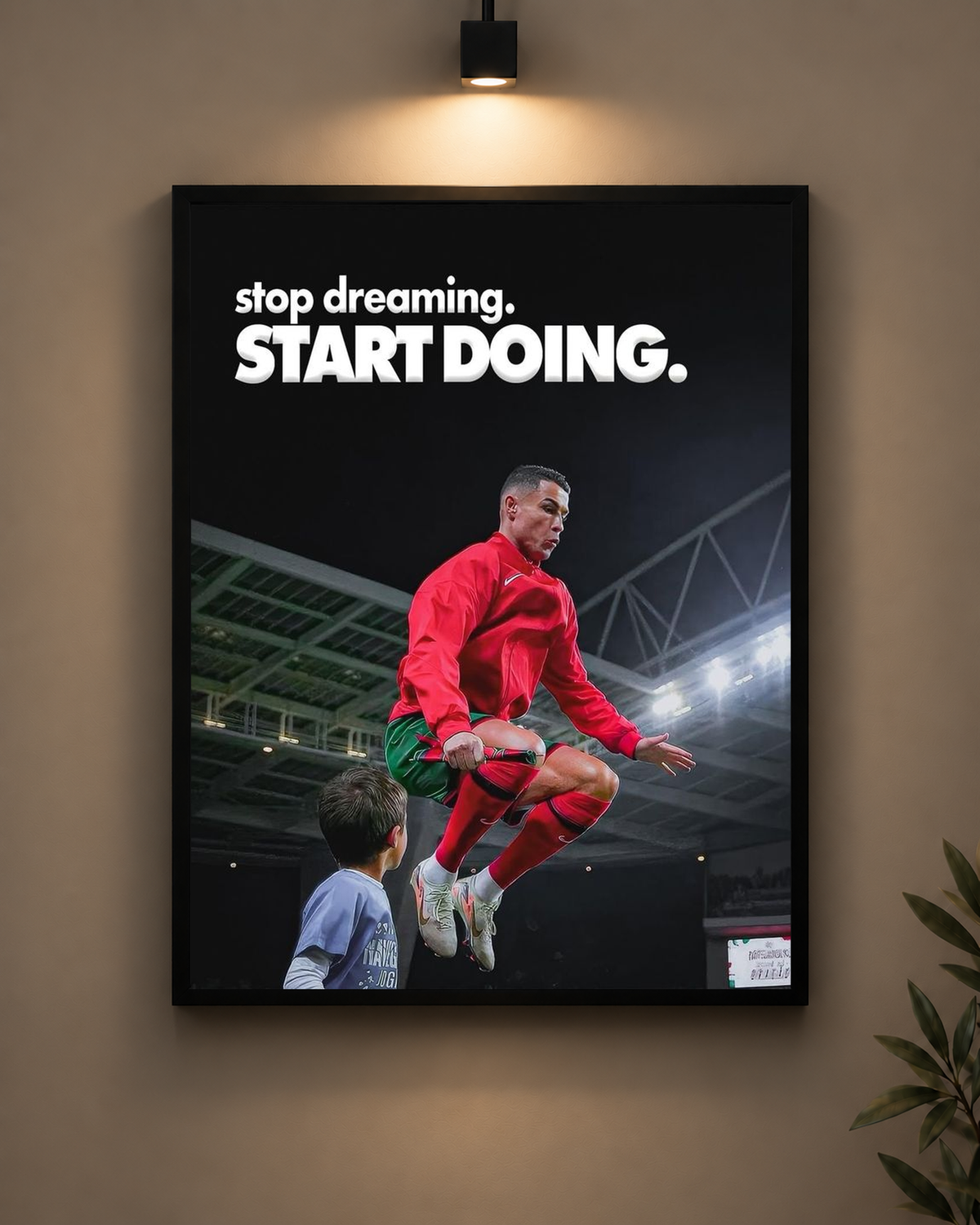 Ronaldo Start Doing Frame in black frame - PrintIt
