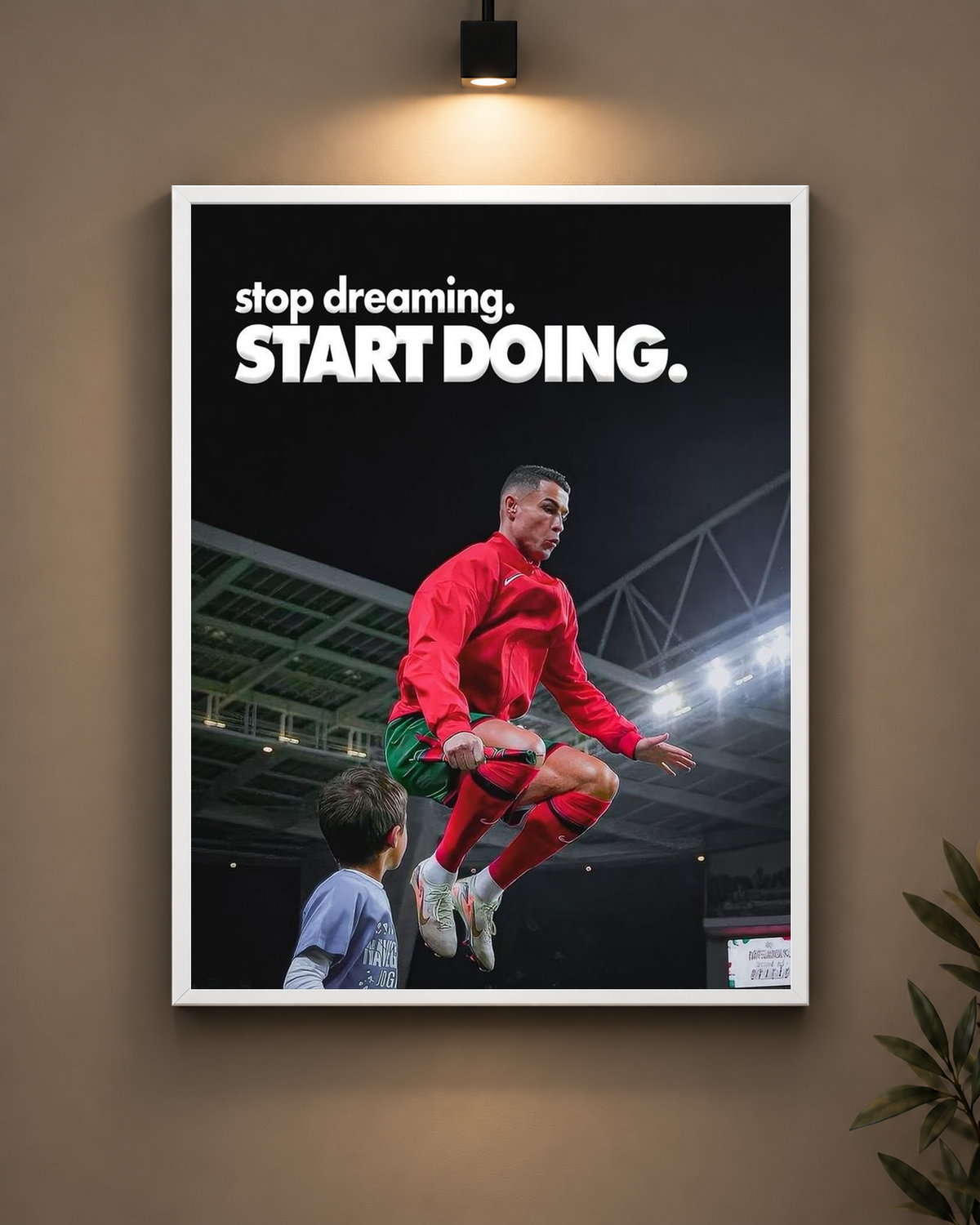Ronaldo Start Doing Frame in white frame - PrintIt