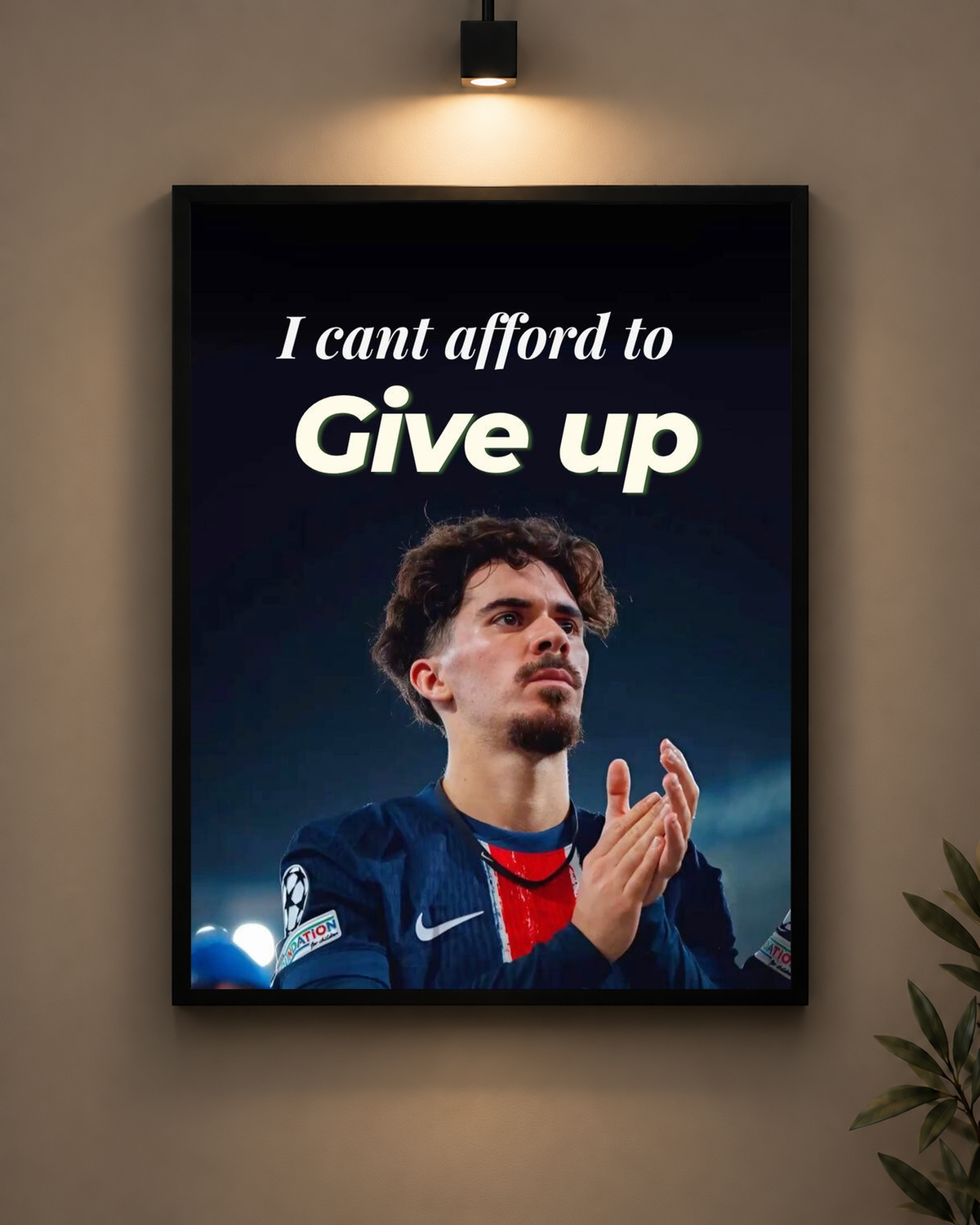 Vitinha Give Up Frame in black frame - PrintIt