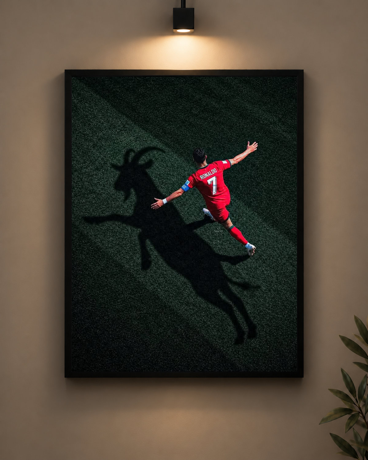 Ronaldo Goat Shadow Frame in black frame - PrintIt