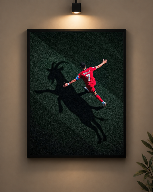 Ronaldo Goat Shadow Frame in black frame - PrintIt