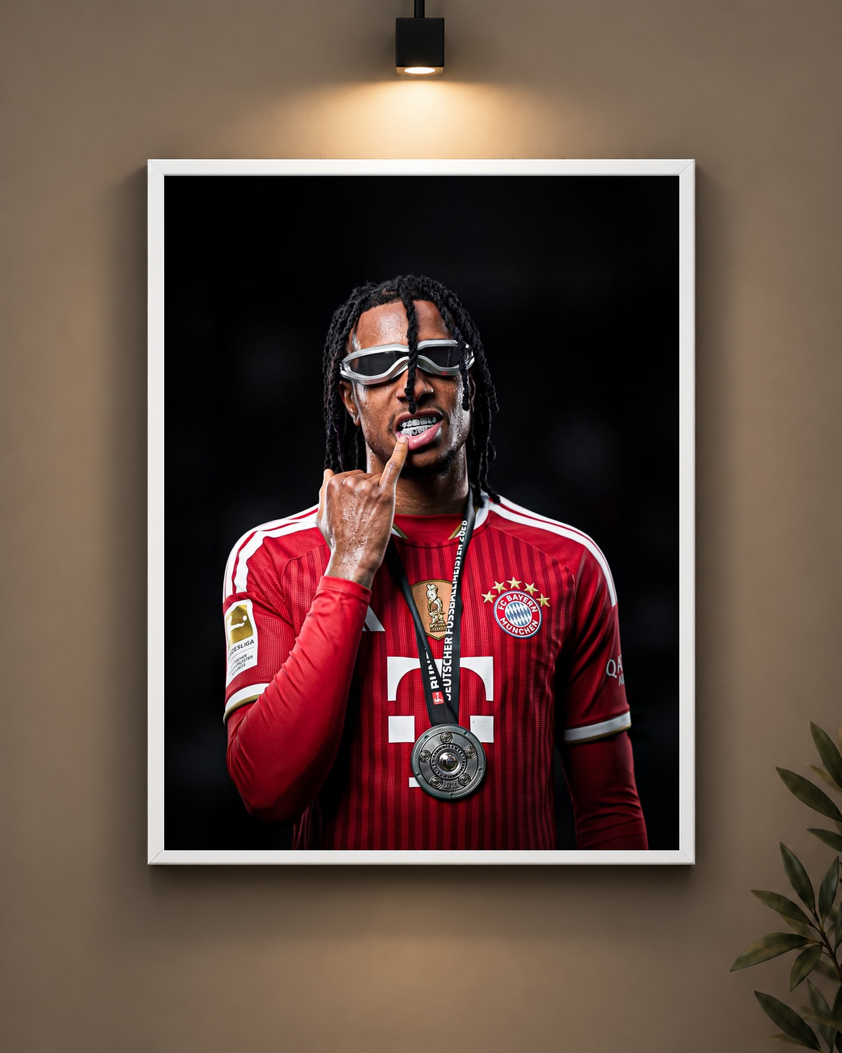 Bayern Champions Medal Frame in white frame - PrintIt
