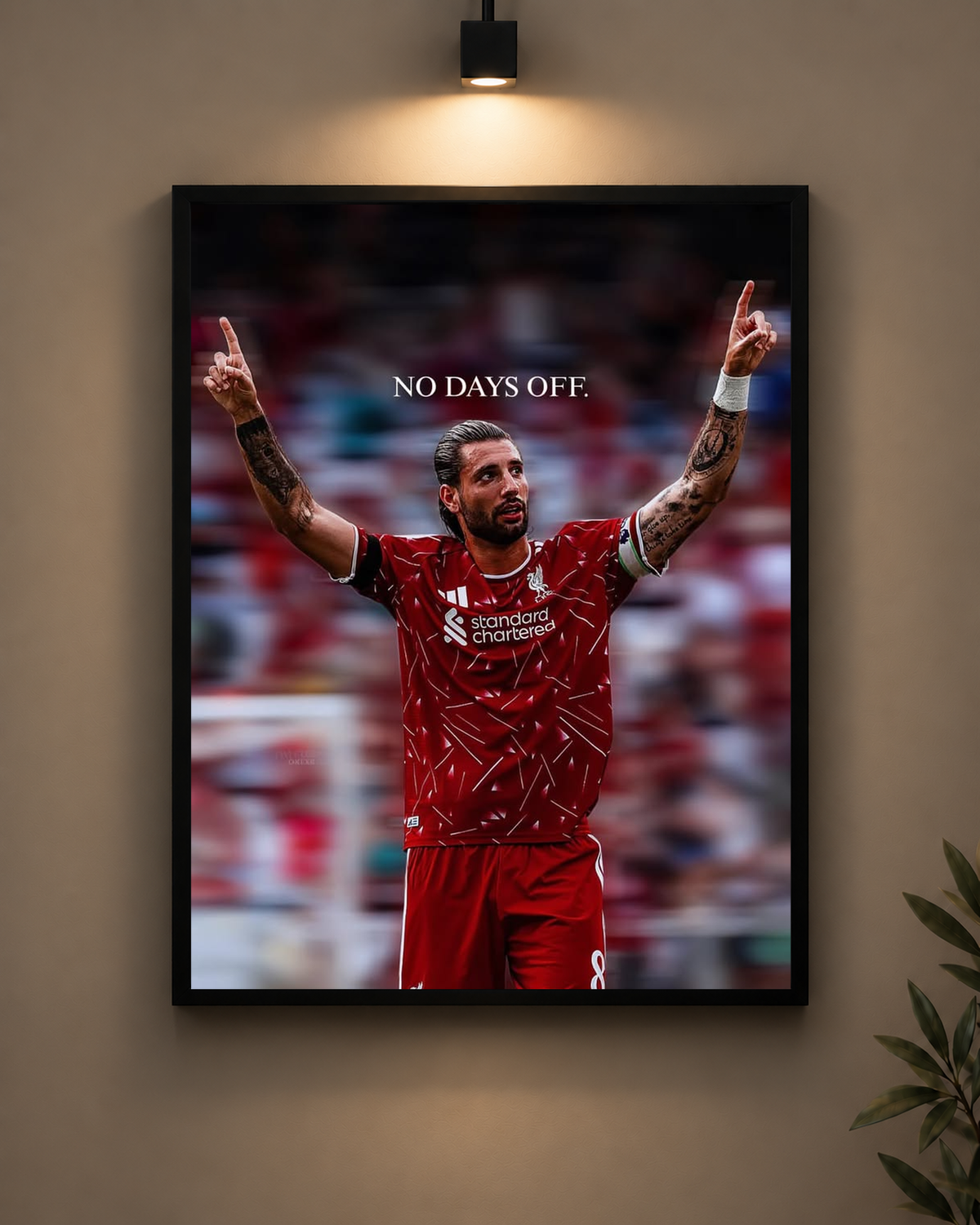 Szoboszlai No Days Off Frame in black frame - PrintIt