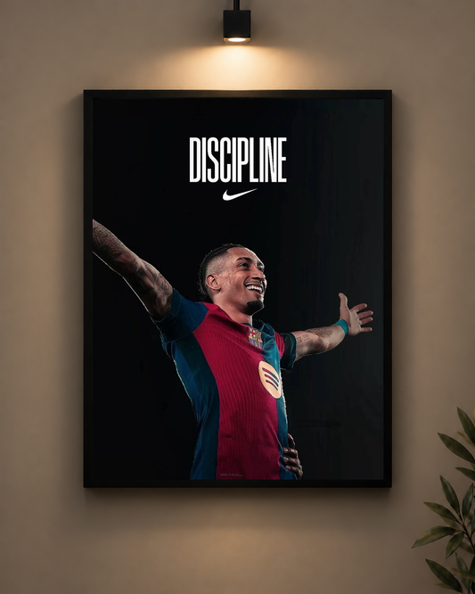 Raphinha Discipline Frame 2 in black frame - PrintIt