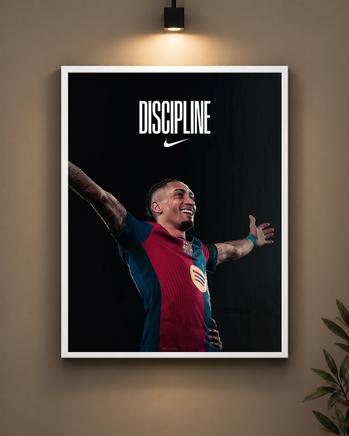 Raphinha Discipline Frame 2 in white frame - PrintIt