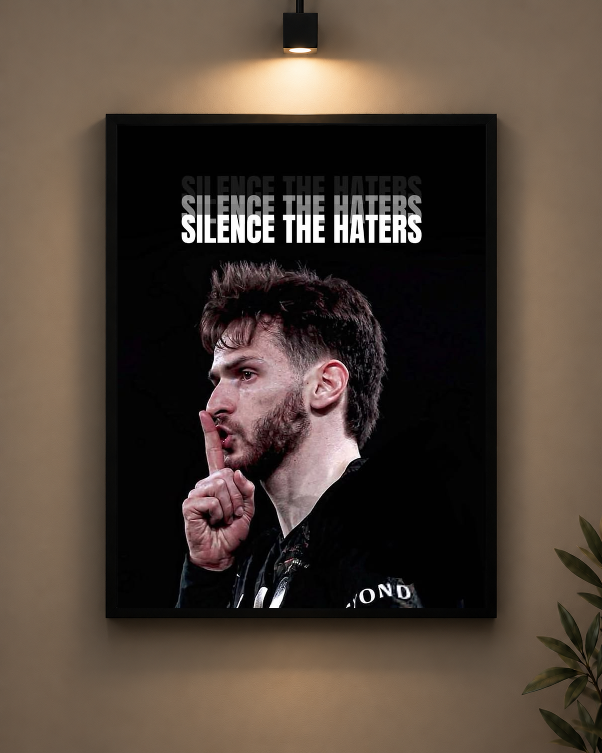 Silence the Haters Football Frame in black frame - PrintIt