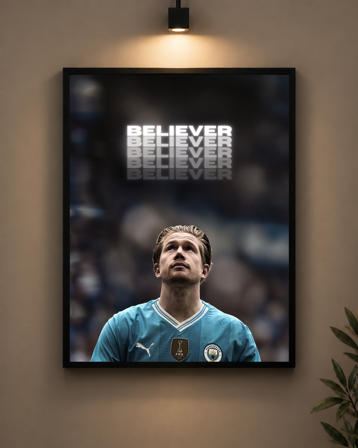 Believer Manchester City Frame in black frame - PrintIt