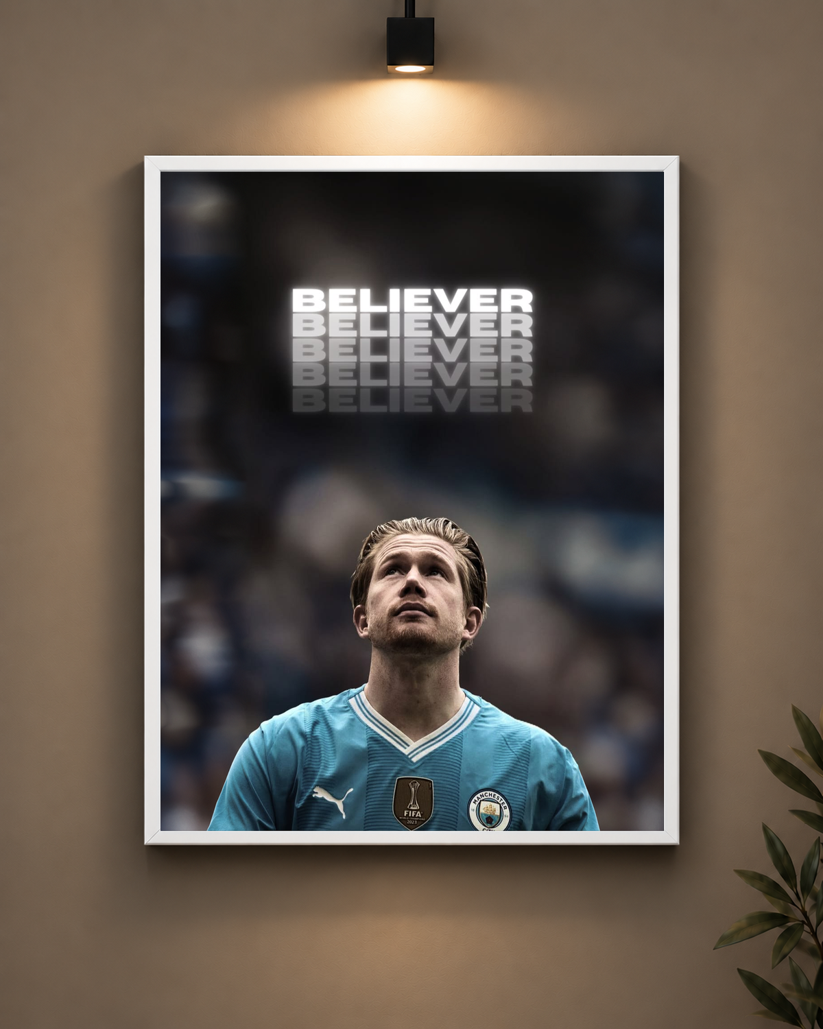 Believer Manchester City Frame in black frame - PrintIt