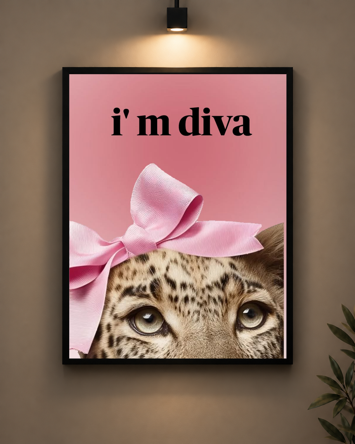 I Am Diva Leopard Frame in black frame - PrintIt