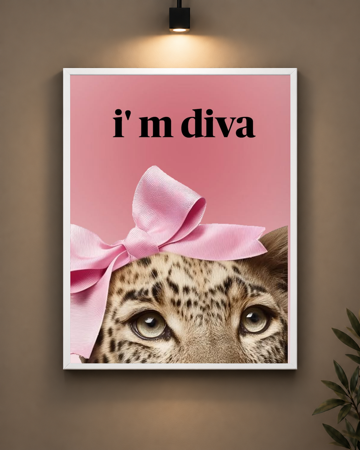 I Am Diva Leopard Frame in black frame - PrintIt