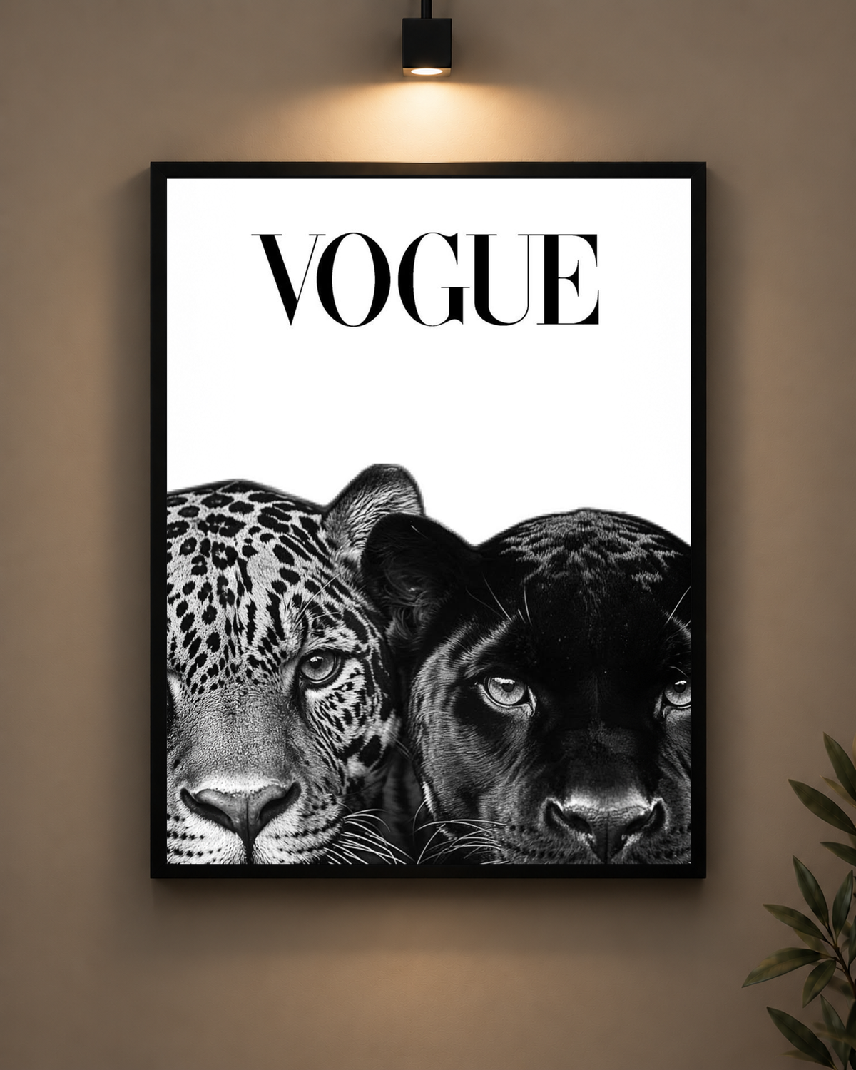 Vogue Leopards Frame in black frame - PrintIt