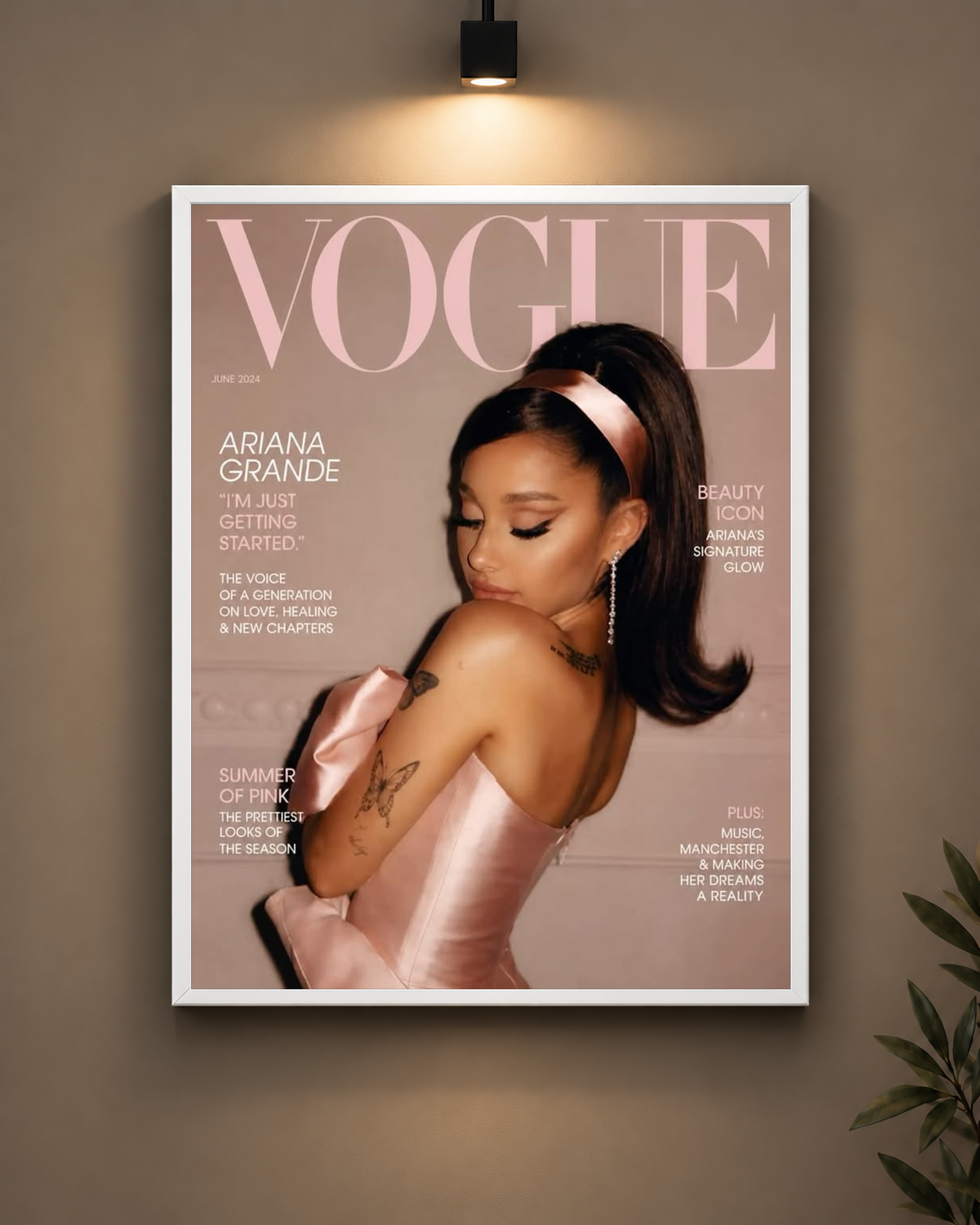 Ariana Grande Vogue Cover Frame in black frame - PrintIt