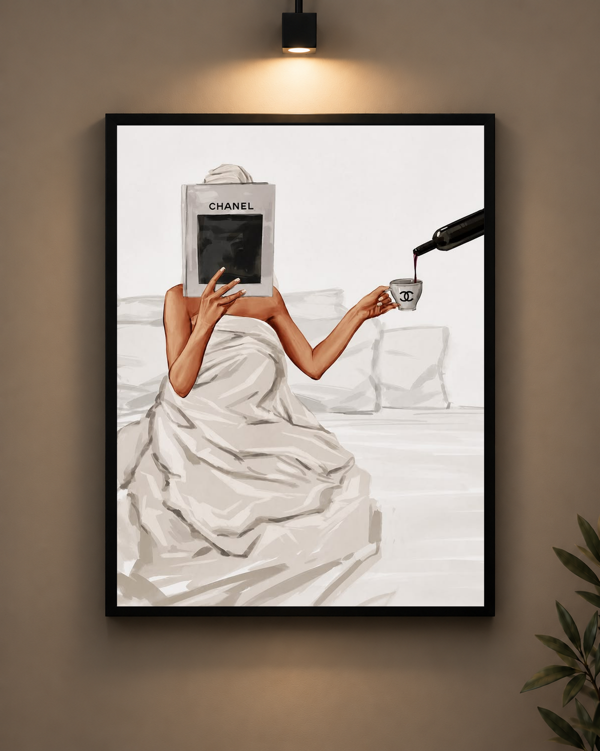 Chanel Book and Wine Frame in black frame - PrintIt