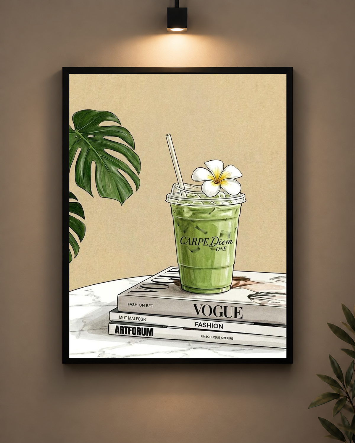 Vogue Matcha Frame in black frame - PrintIt