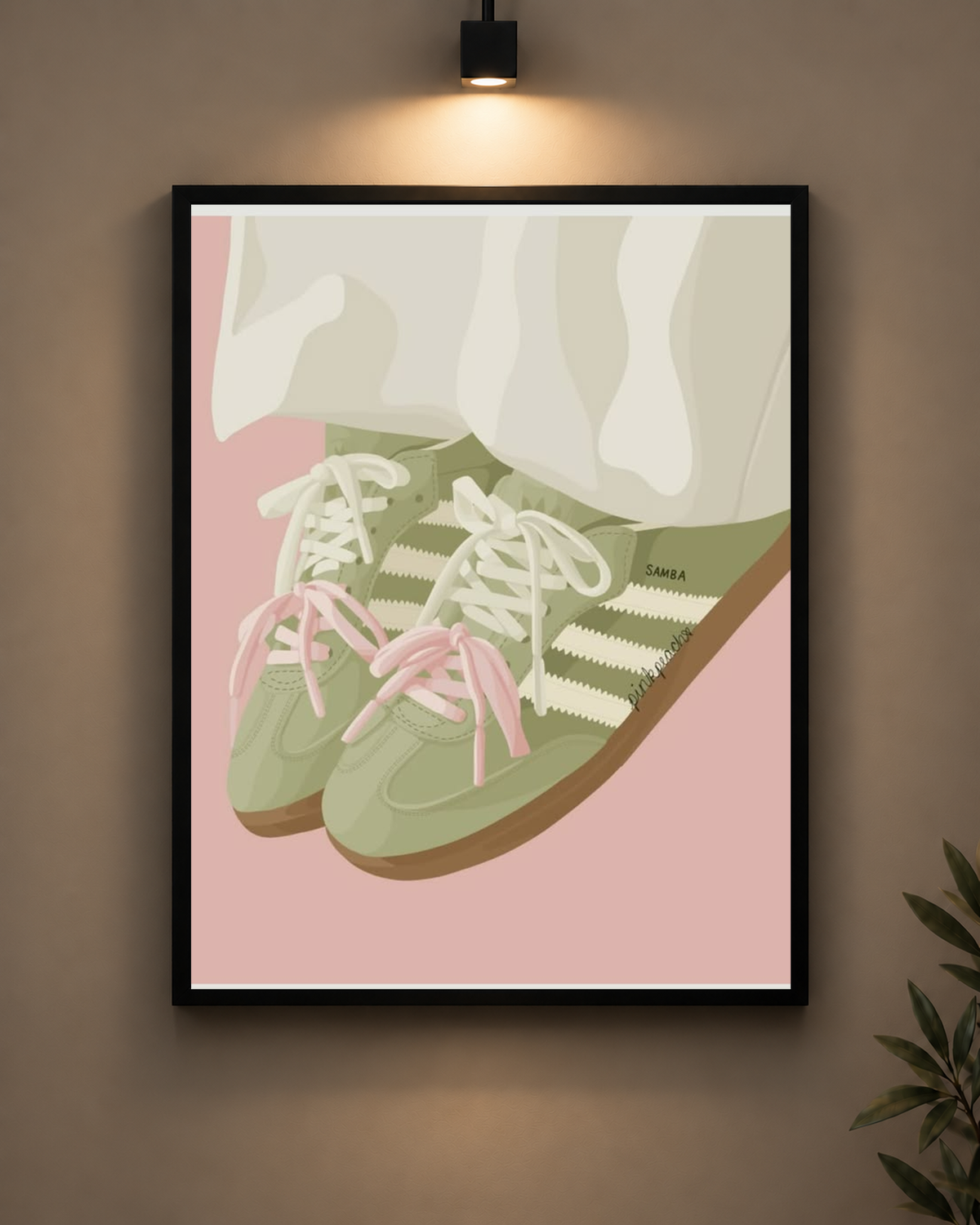 Pastel Sneakers Frame in black frame - PrintIt