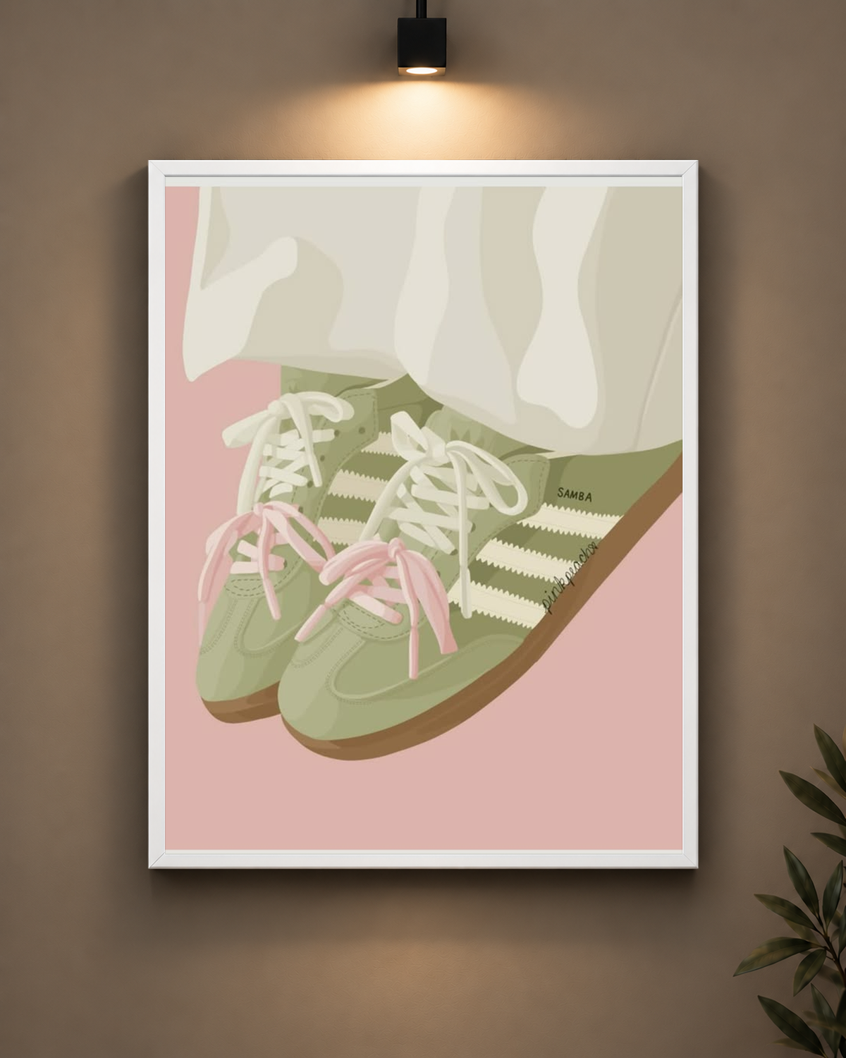 Pastel Sneakers Frame in black frame - PrintIt