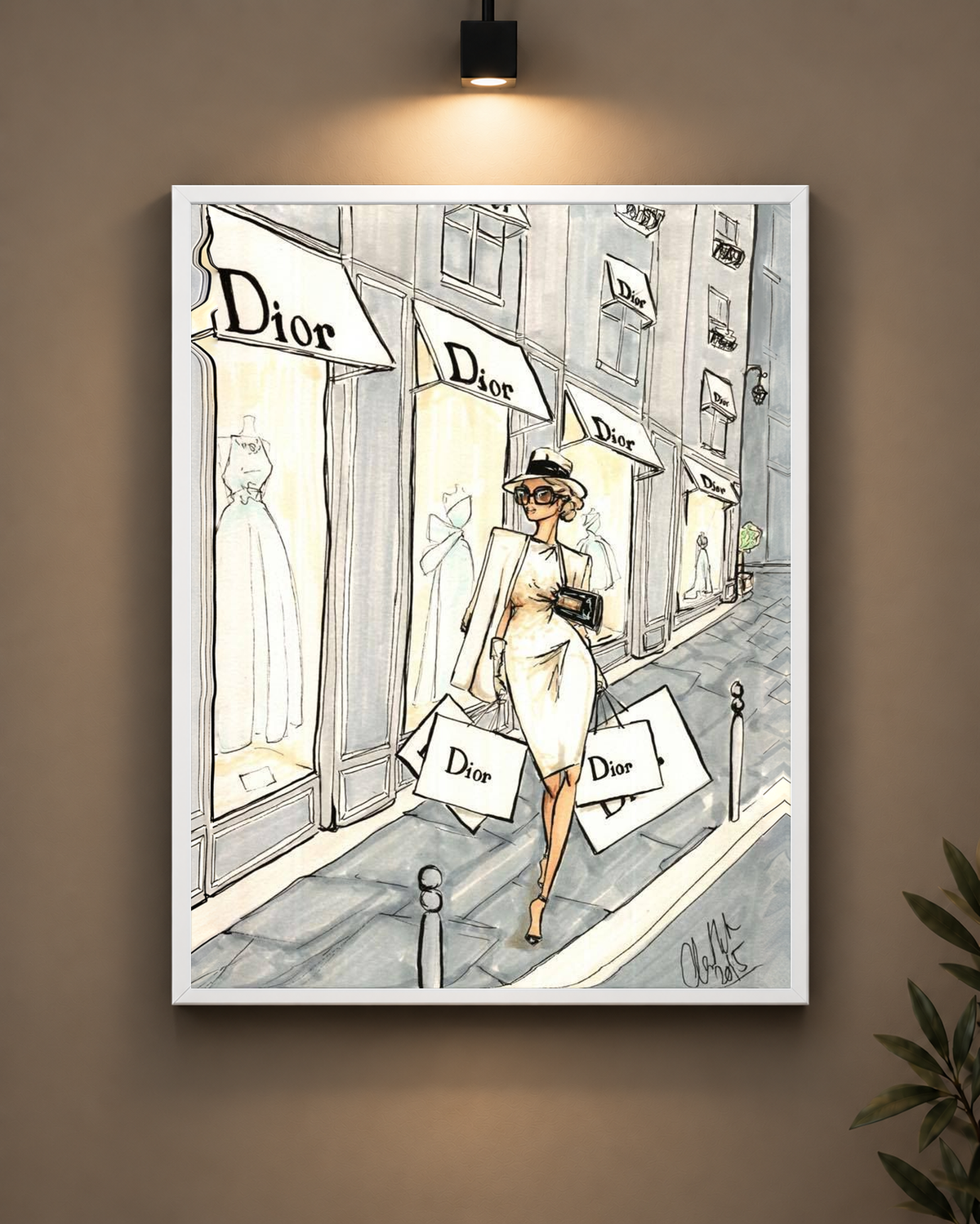 Dior Shopping in Paris Frame in black frame - PrintIt