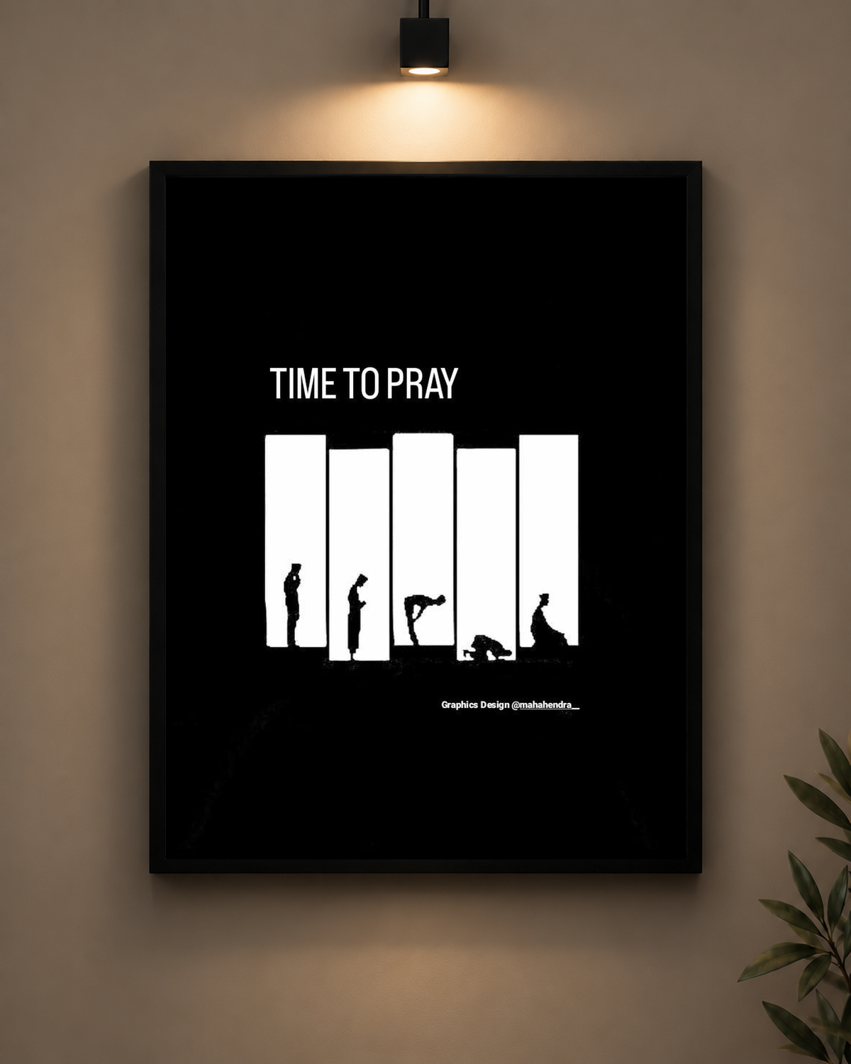 Time to Pray Frame in black frame - PrintIt