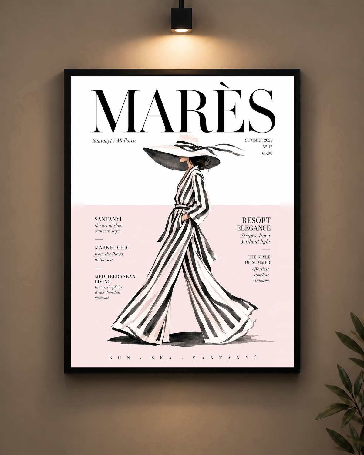 Mares Fashion Illustration Frame in black frame - PrintIt