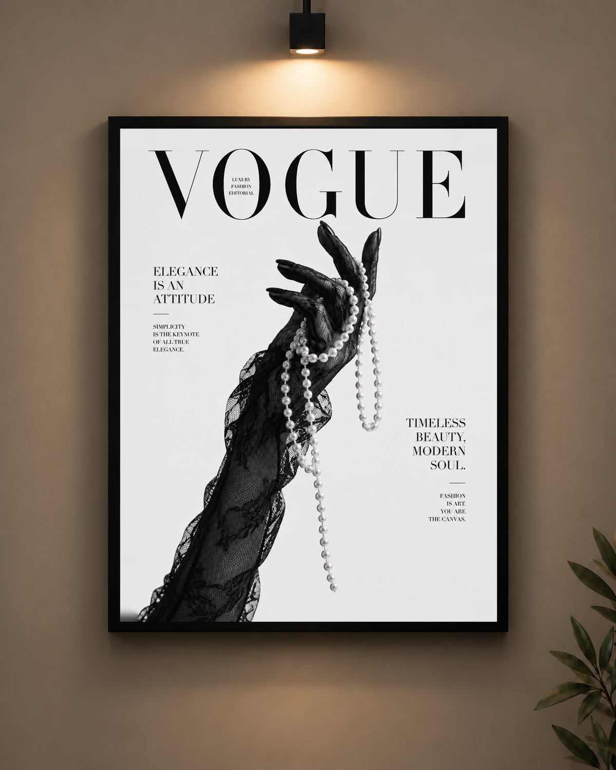 Luxury Fashion Editorial Frame in black frame - PrintIt
