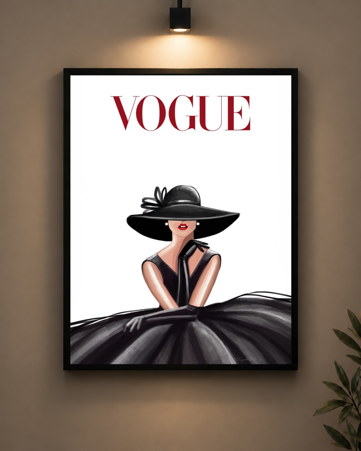 Vogue Woman in Black Frame in black frame - PrintIt