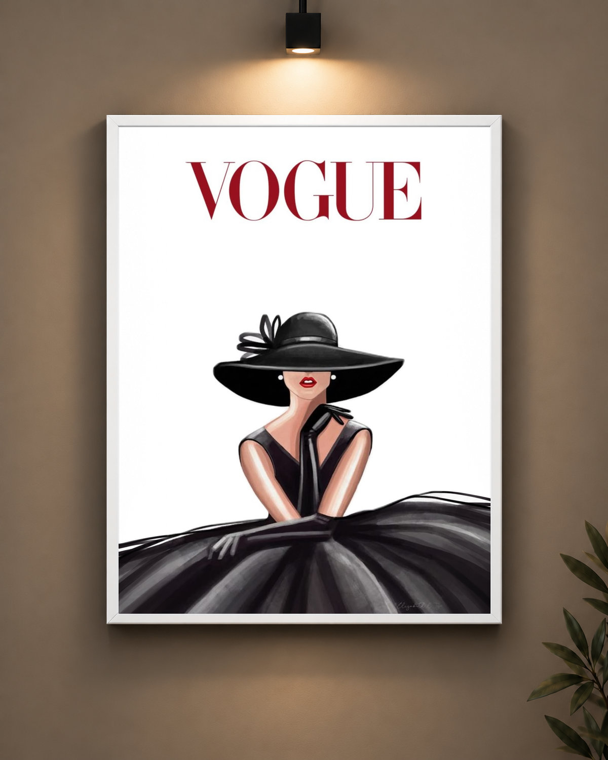 Vogue Woman in Black Frame in black frame - PrintIt