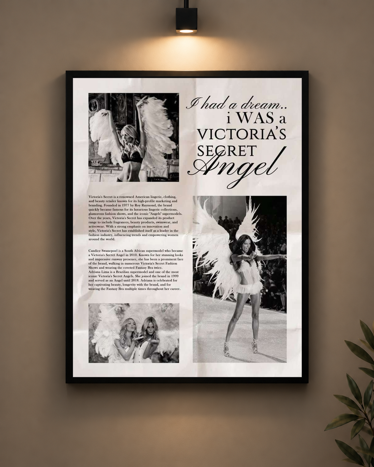 Victoria’s Secret Angel Collage Frame in black frame - PrintIt