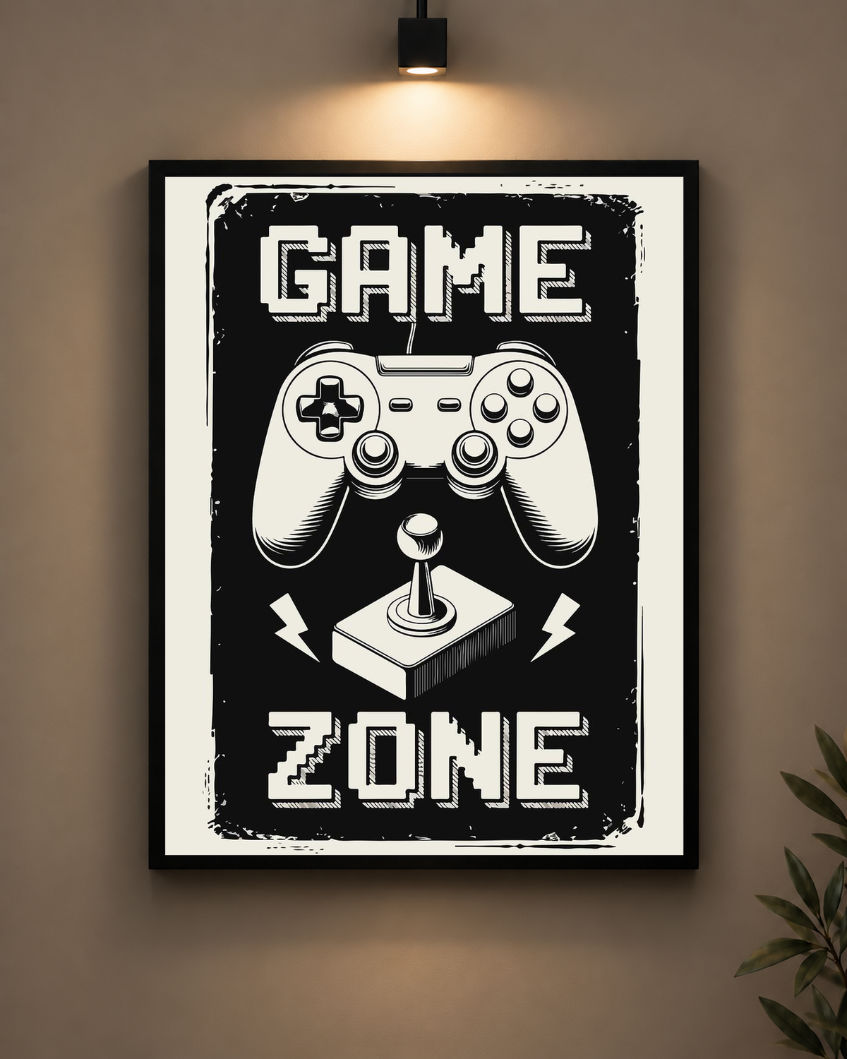 Game Zone Controller Frame in black frame - PrintIt