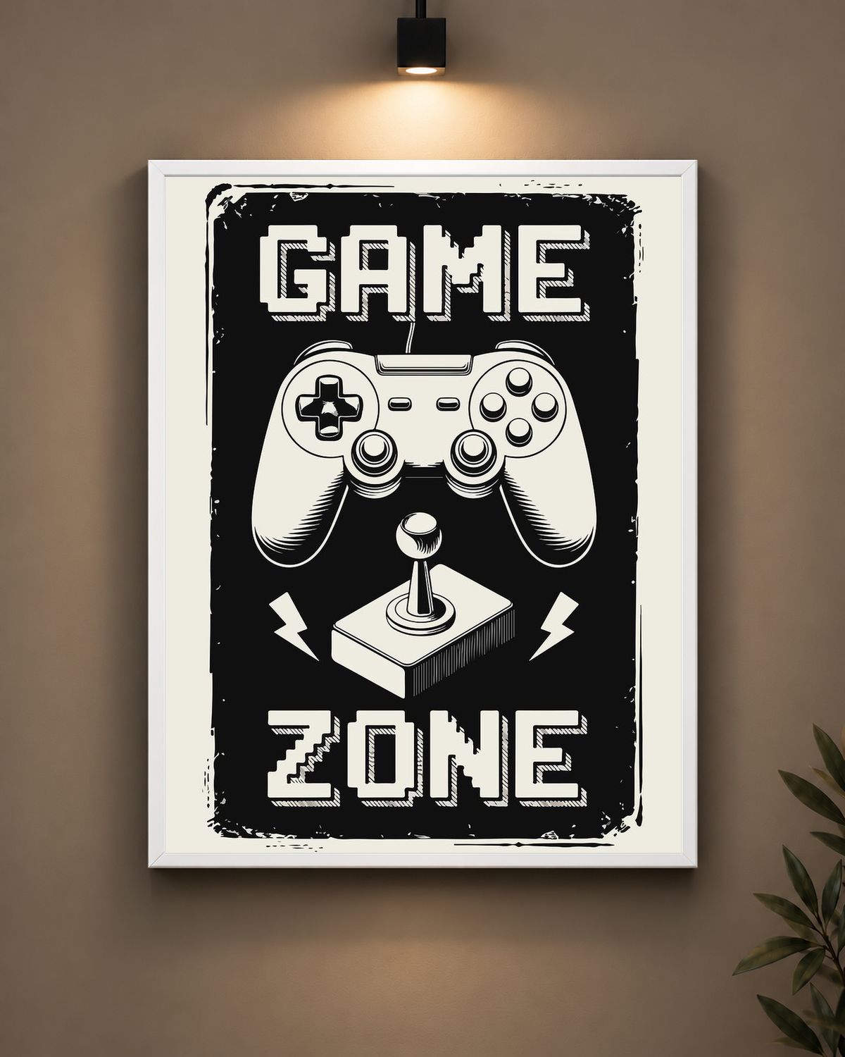 Game Zone Controller Frame in black frame - PrintIt