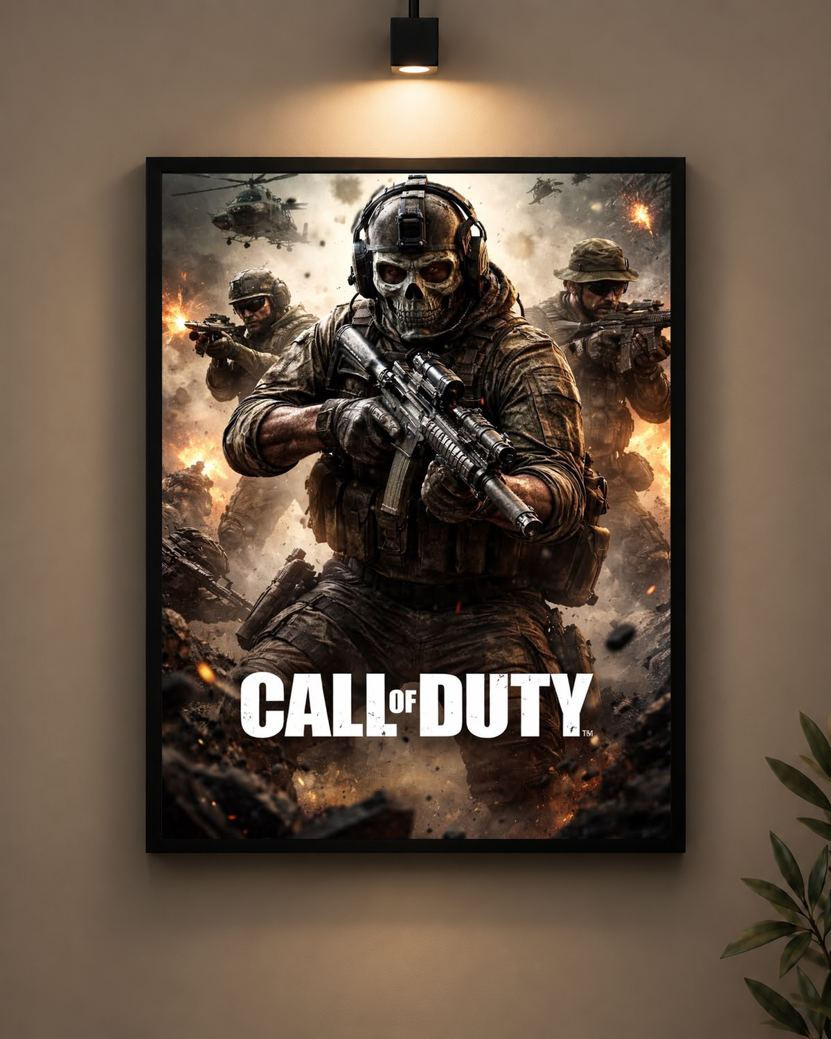 Call of Duty Ghost Frame in black frame - PrintIt
