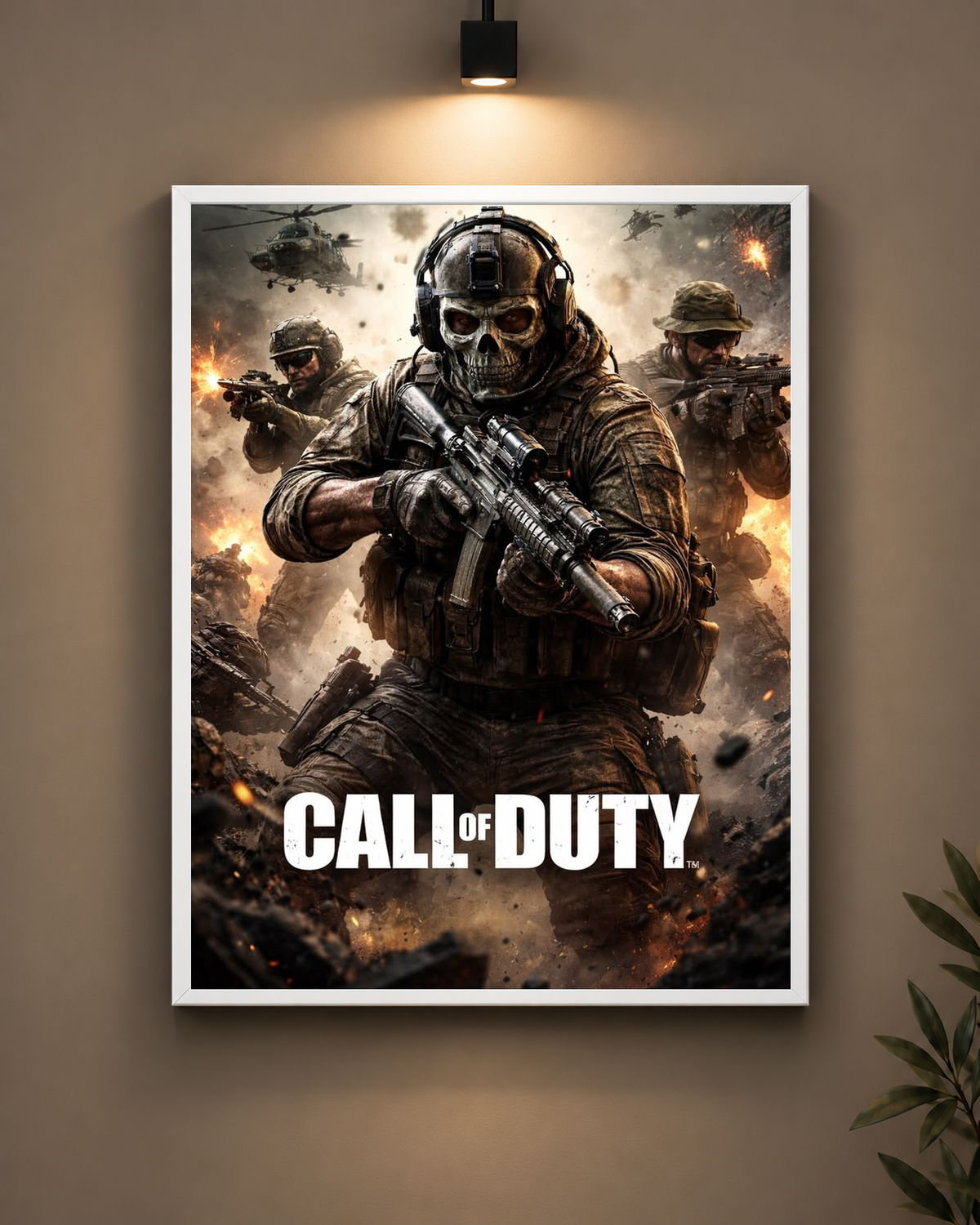 Call of Duty Ghost Frame in black frame - PrintIt