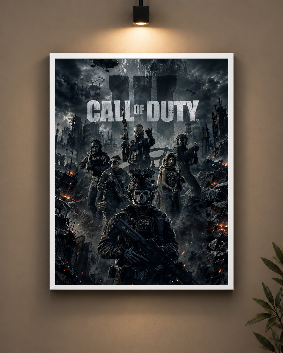 Call of Duty Ghost Dark Frame in black frame - PrintIt