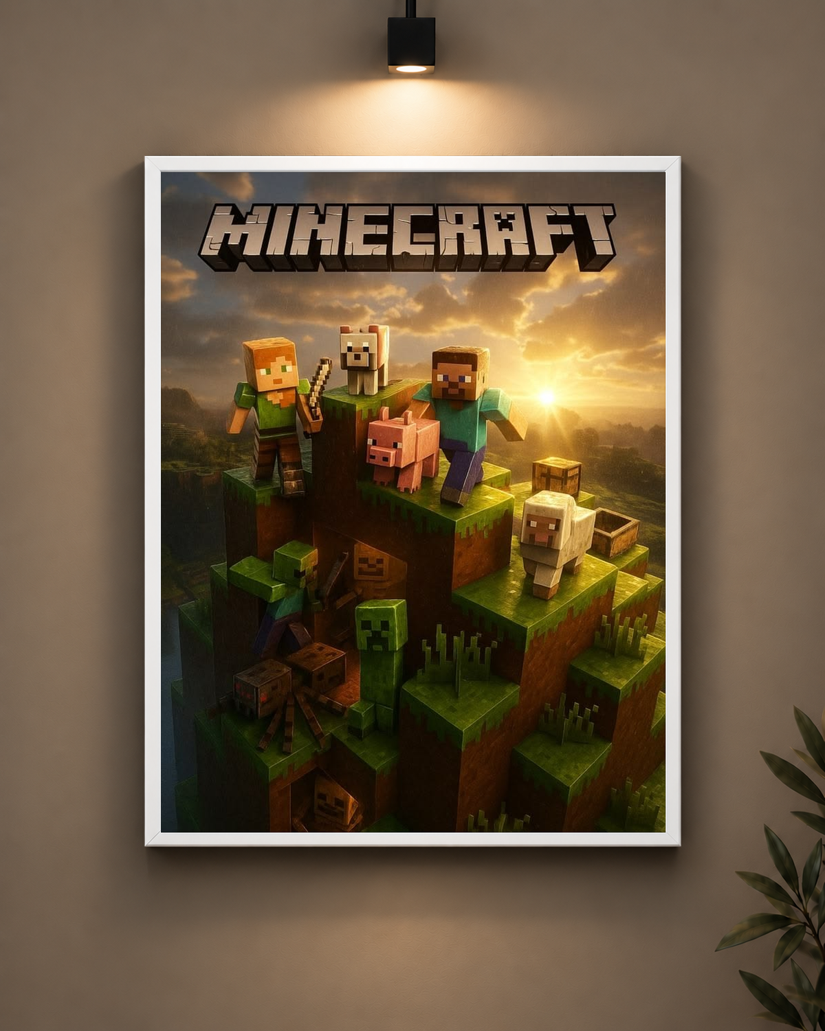 Minecraft Overworld Frame in black frame - PrintIt