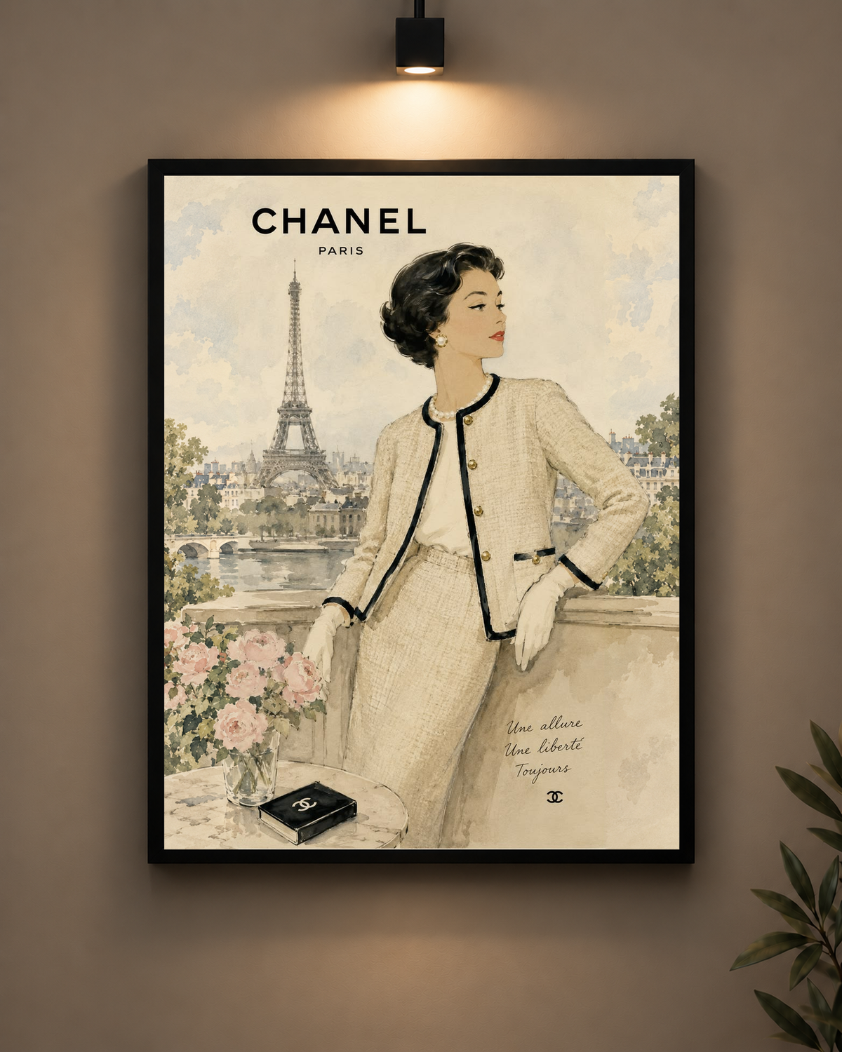 Chanel Paris Illustration Frame in black frame - PrintIt