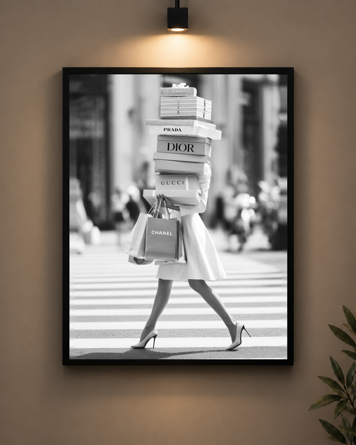 Designer Shopping Bags Frame in black frame - PrintIt