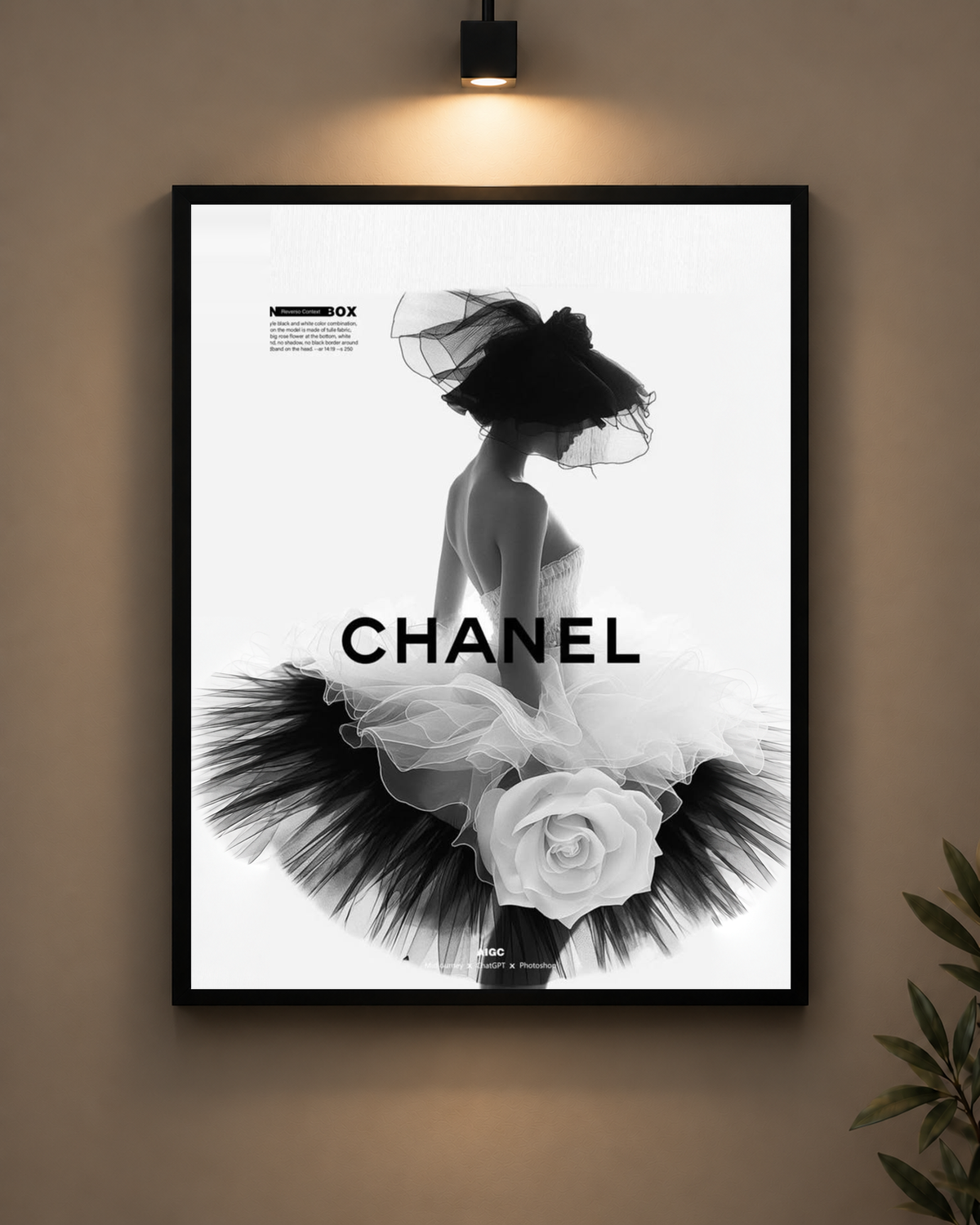 Chanel Black Dress Frame in black frame - PrintIt