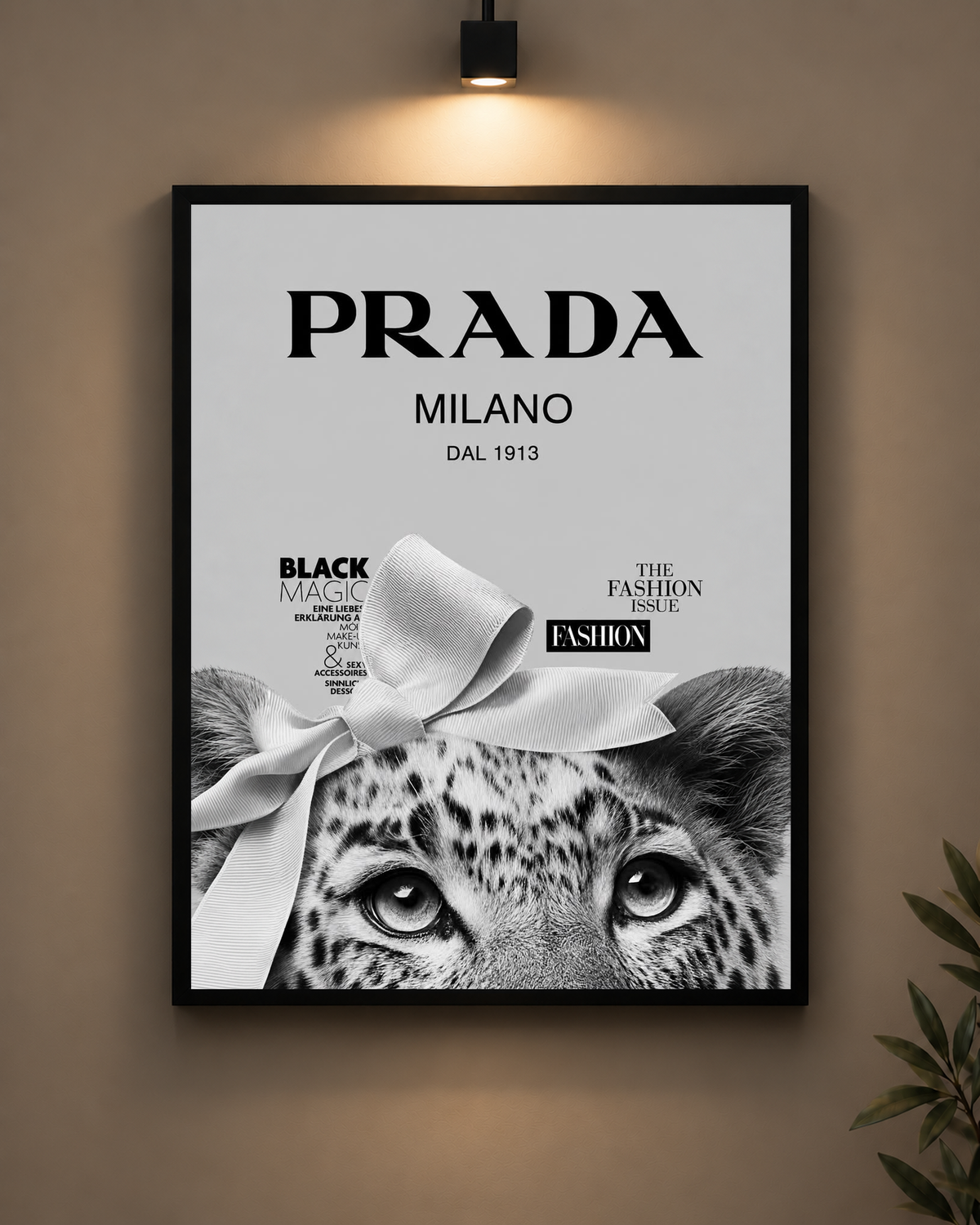 Prada Leopard Bow Frame in black frame - PrintIt