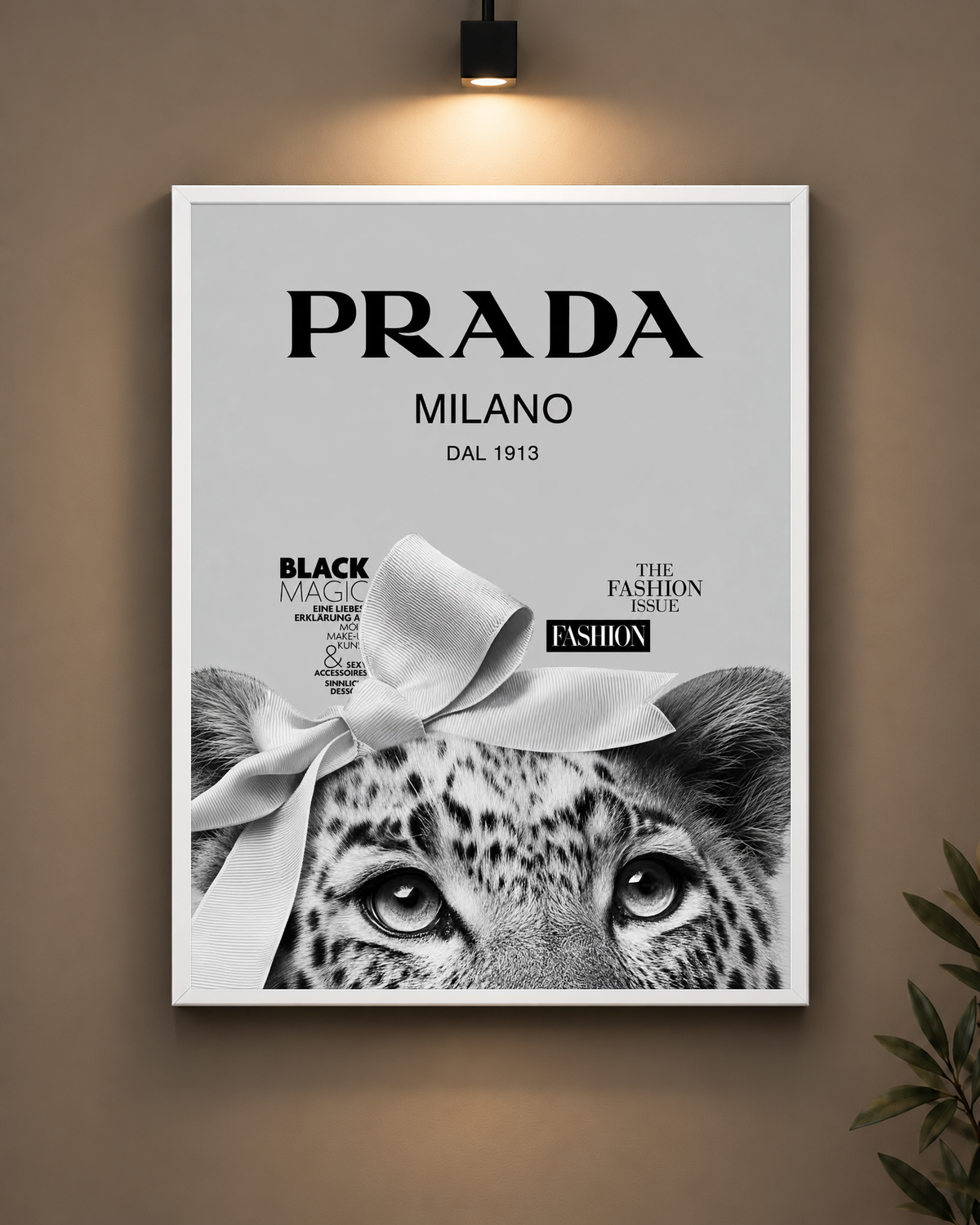 Prada Leopard Bow Frame in black frame - PrintIt