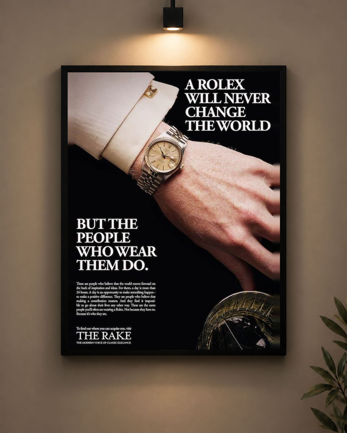 Rolex Watch Statement Frame in black frame - PrintIt