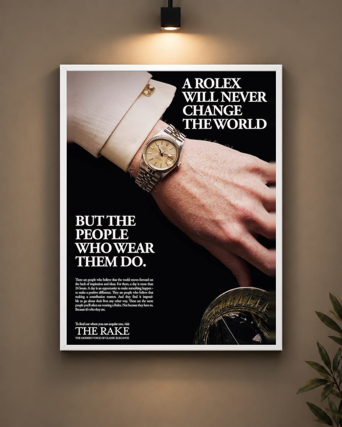 Rolex Watch Statement Frame in black frame - PrintIt