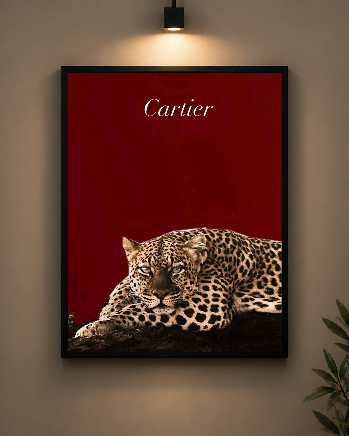 Cartier Leopard Frame in black frame - PrintIt