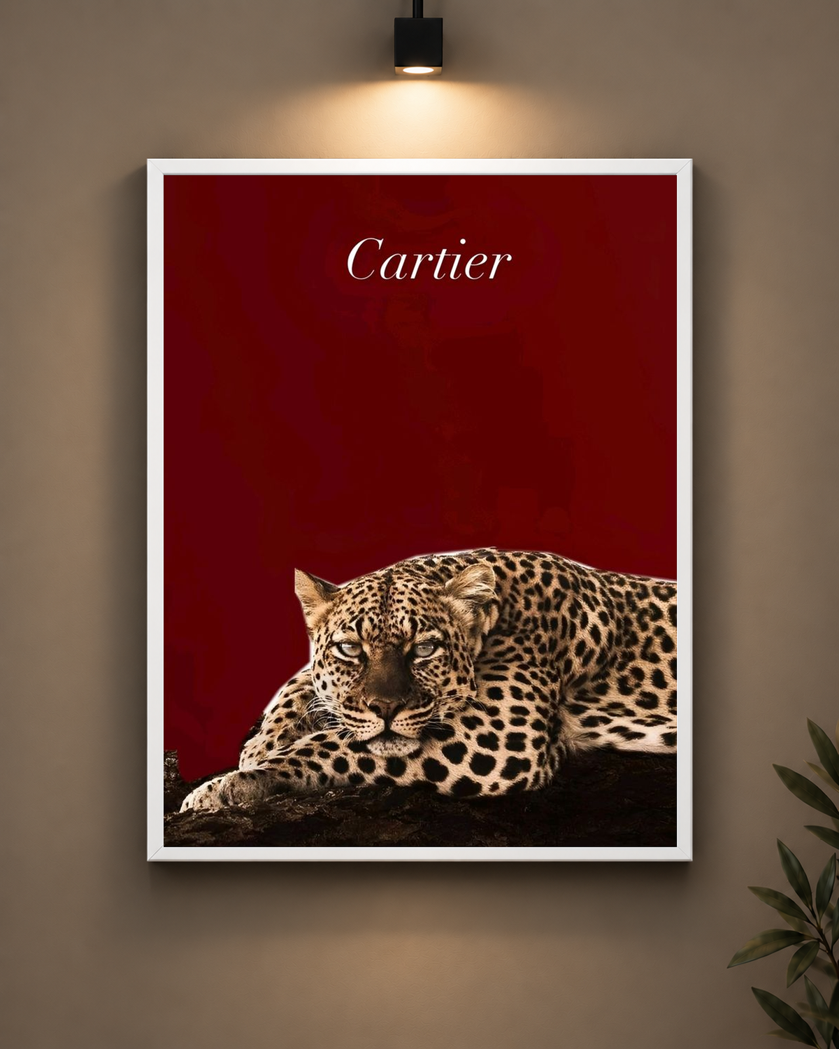 Cartier Leopard Frame in black frame - PrintIt