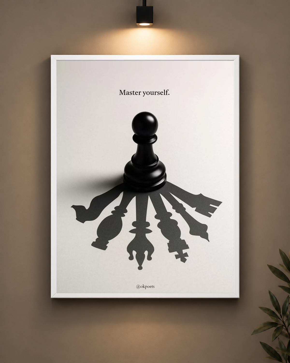 Master Yourself Chess Frame in black frame - PrintIt