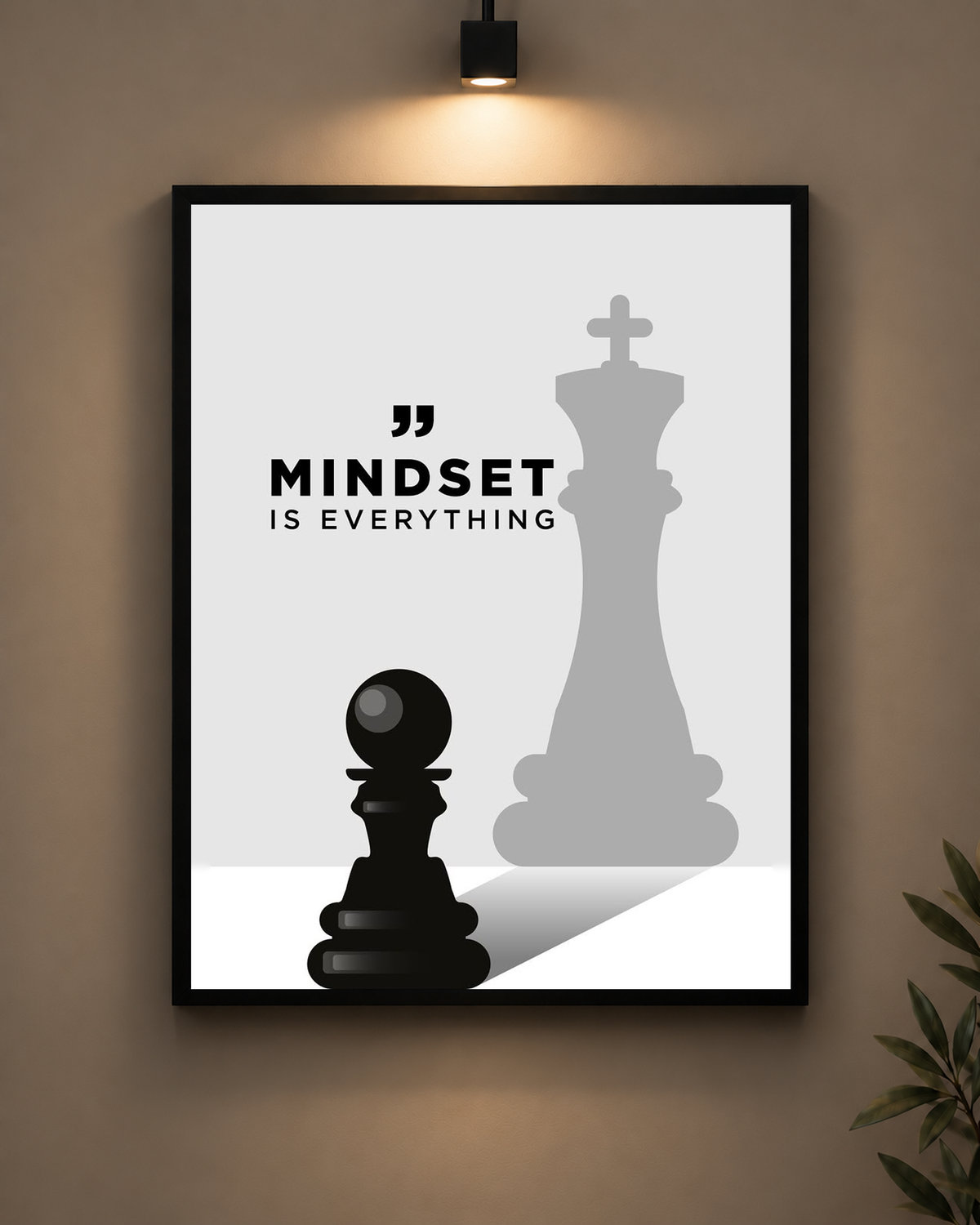 Mindset Is Everything Chess Frame in black frame - PrintIt